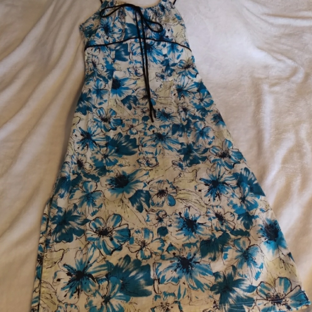 Spaghetti strap Hawaiian print dress